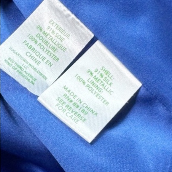 Lilly Pulitzer Shalynn Silk Caftan 
Navy Gold semi-sheer scarf sleeves Size 2 - Picture 3 of 14